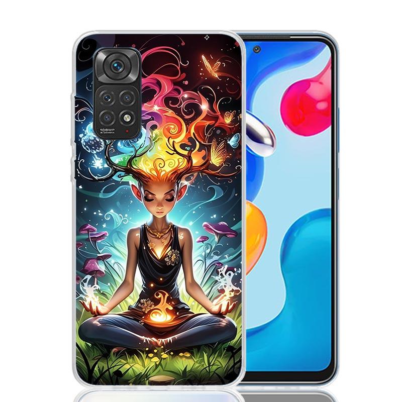 Meditation Yoga Girl Phone Case For Xiaomi Redmi Note 13 14 15 Pro Plus 12S 12 14S 11S 11E 10 10S 11 11T 5G 4G Cover Coque Redmi