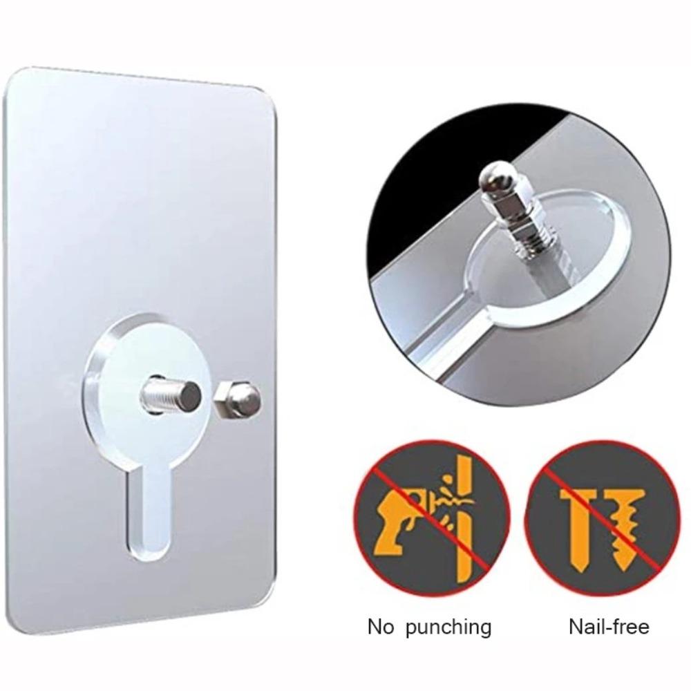 5Pcs Acrylic Self Adhesive Screw Stickers No Need to Punch Holes Wall Hook Towel Coat Hooks