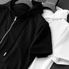 2 Pcs/Set Men Tracksuit Solid Color Drawstring Hooded Elastic Waist Super Breathable T-shirt Pants Set Daily Clothing