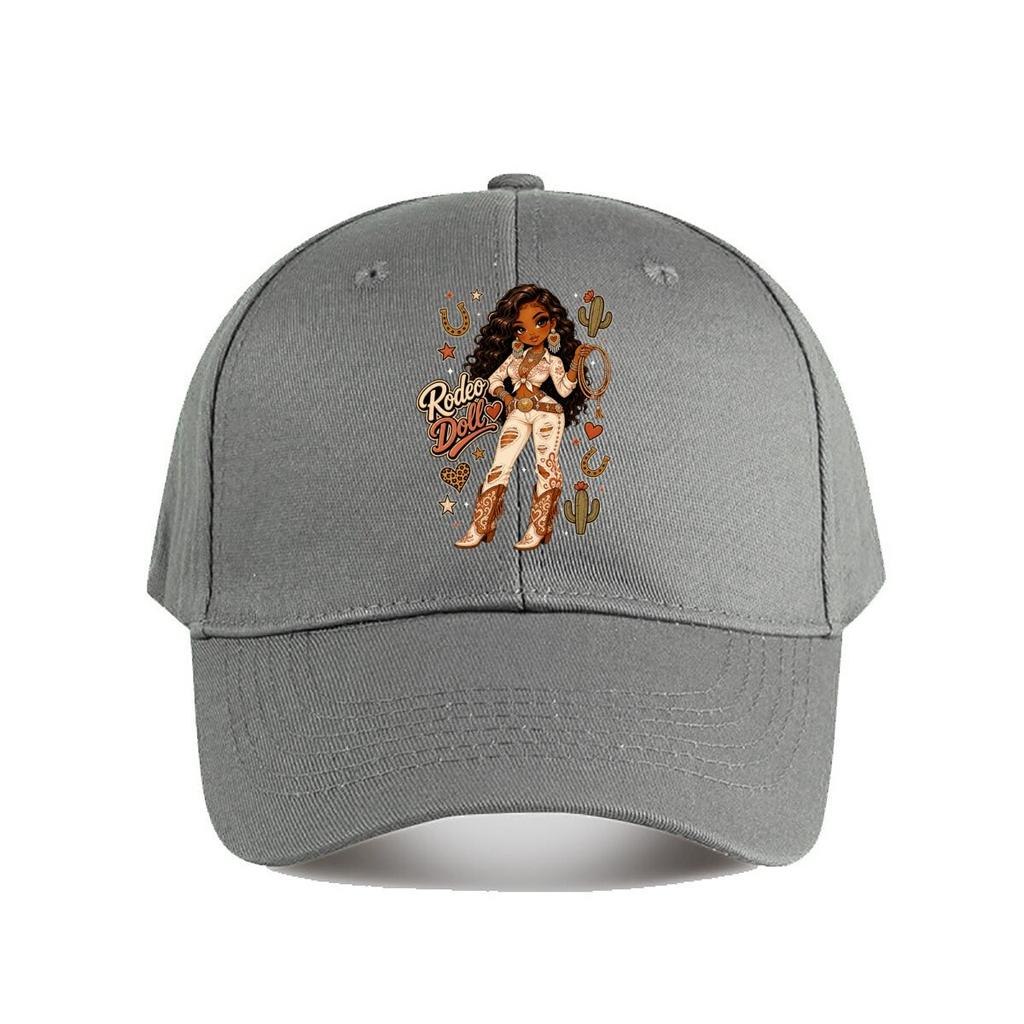 Glam Western Rodeo Doll Illustration Baseball Cap Fashion Outdoor Sports Sunhat Unisex Snapback Cap Womens