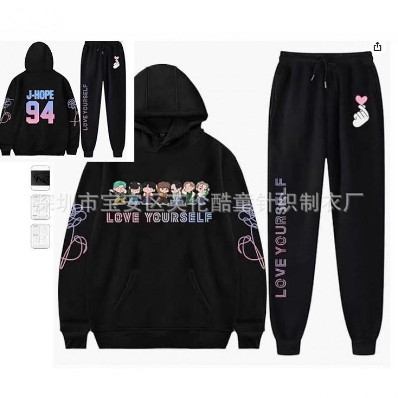 Mens Oversized Hooded Sweatshirt Jogger Pants Set With Front Back Print - 2025 Casual Streetwear
