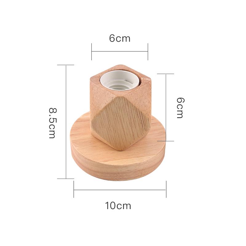 Vintage Wood Table Lamp Base E27 Socket Holder 220V 110V EU Plug Retro Night Lights Desk Lamp for Bedroom Living Room Decoration