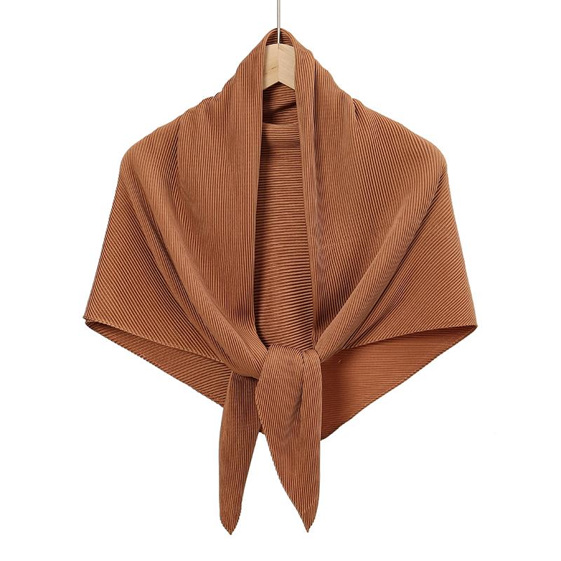 Maldives  Muslim Pleated Square Scarf Matt Silk Plain Hijab Women Crinkle Satin Headscarf Premium Soft Wrinkle Scarves