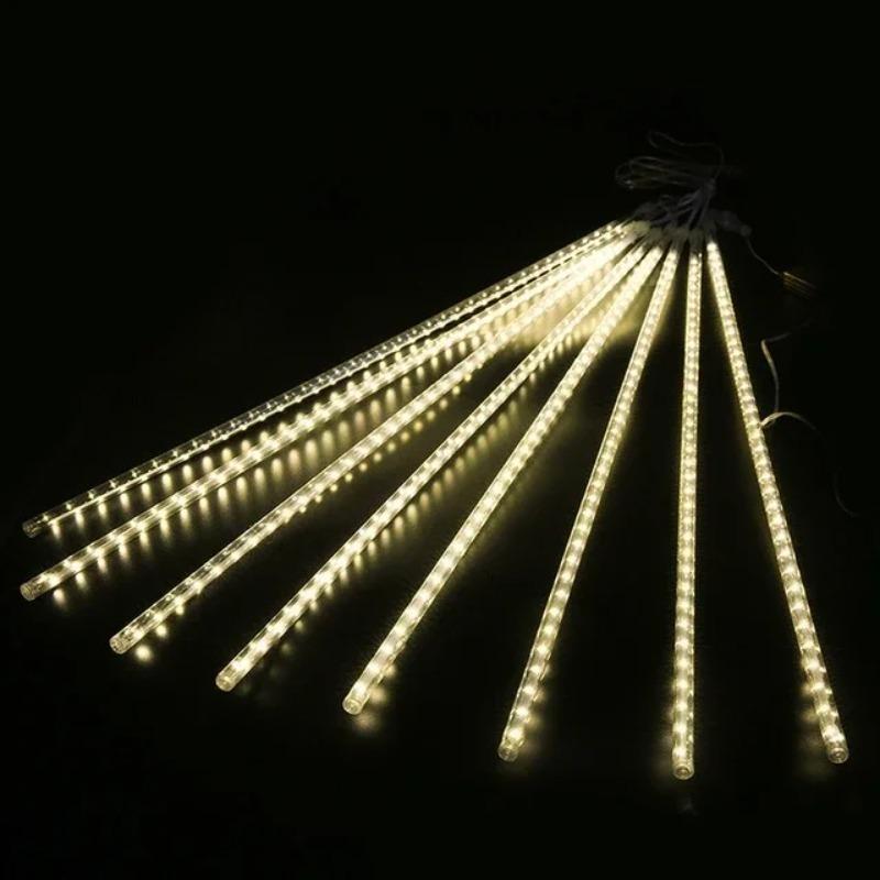 Solar Meteor Shower LED String Lights, Outdoor Waterproof Fairy Garland Lights for Christmas, Wedding, New Year, Home Garden Decor