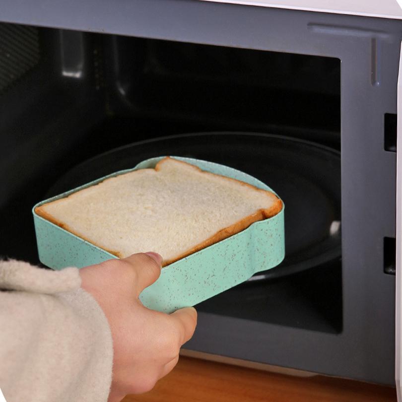 1/4PCS Sandwich Containers Lunch Box Toast Storage Box With Lid Eco-Friendly Lunch Food Container Microwavable Picnic Student