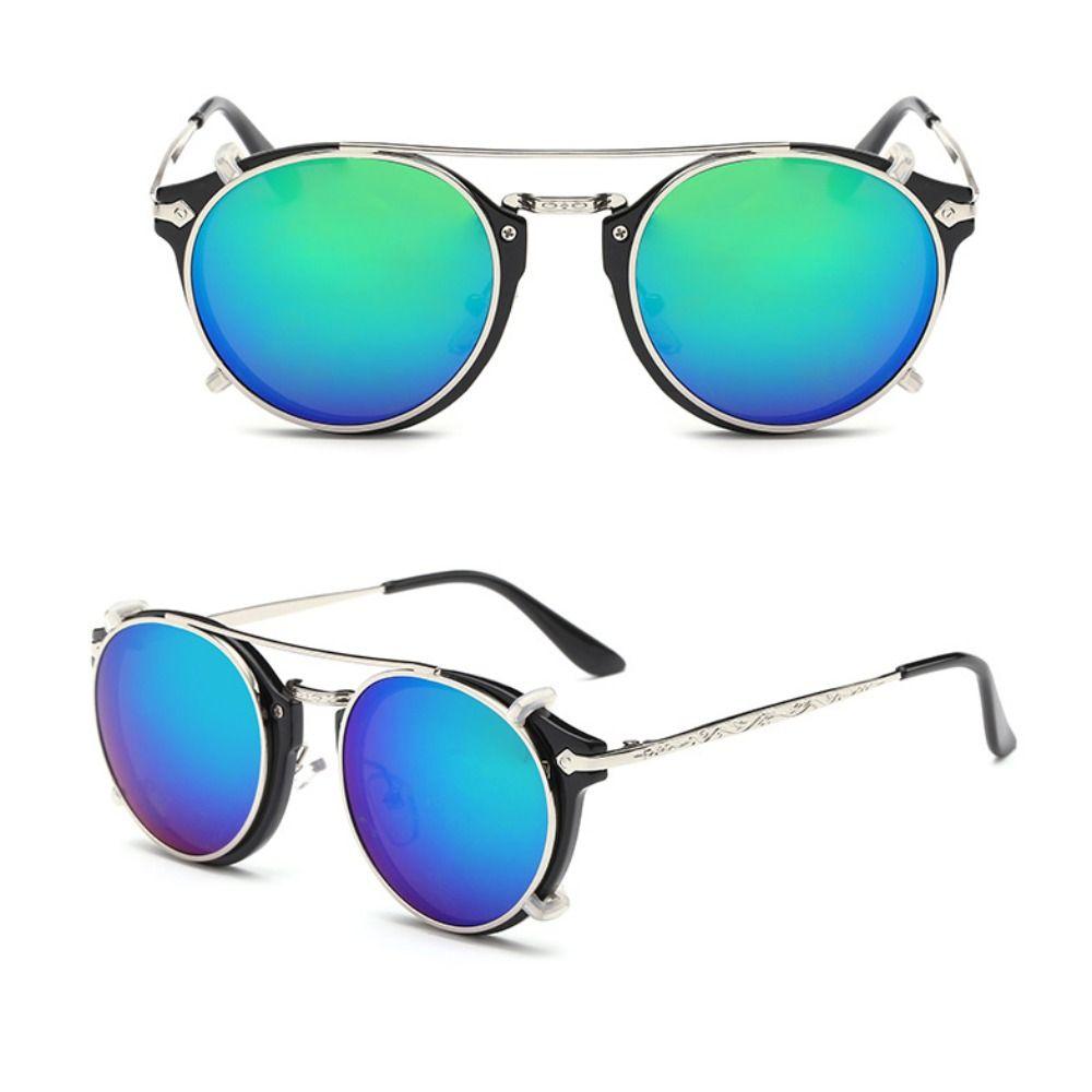 Retro Double Layer Steampunk Flip-Up Sunglasses Flip Cover Two Usage Punk Eyeglasses Black Shades Glasses Outdoor Sunglasses