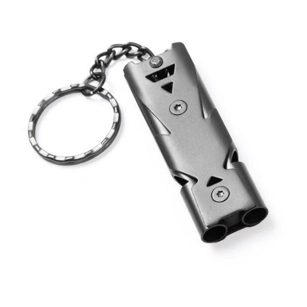 Double Pipe Whistle Pendant Keychain High Decibel Portable Outdoor Survival Emergency Camping Tool Multifunction Whistle