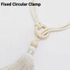 Wooden Ring Tassels Curtain Tieback, Adjustable Window Curtain Holders Ties Backs, No Drill Drape Curtain Holdbacks for Home Bedroom Decor