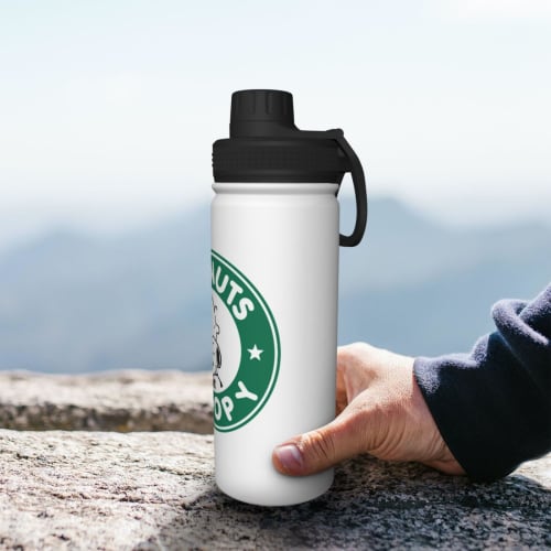 Snoopy Water Bottle, 530ml Large Capacity, Vacuum Insulated, Insulated, Hot & Cold, Sports Bottle, Direct Drinking, Screw Top, Double-Walled, Wide Mou