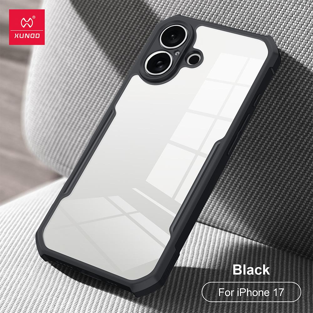 

XUNDD Чохол для iPhone 17 Pro Max Чохол для iPhone 17 Air Прозора задня кришка Повітряна подушка Протиударний бампер Захисні чохли For iPhone 17 чорний
