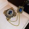 Rhinestone Baroque Brooch Square Suit Coat Pin Retro Studded Pearl Brooches  Clothes Decoration