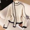 Women's Soft Wool Blend Colorblock Knit Cardigan