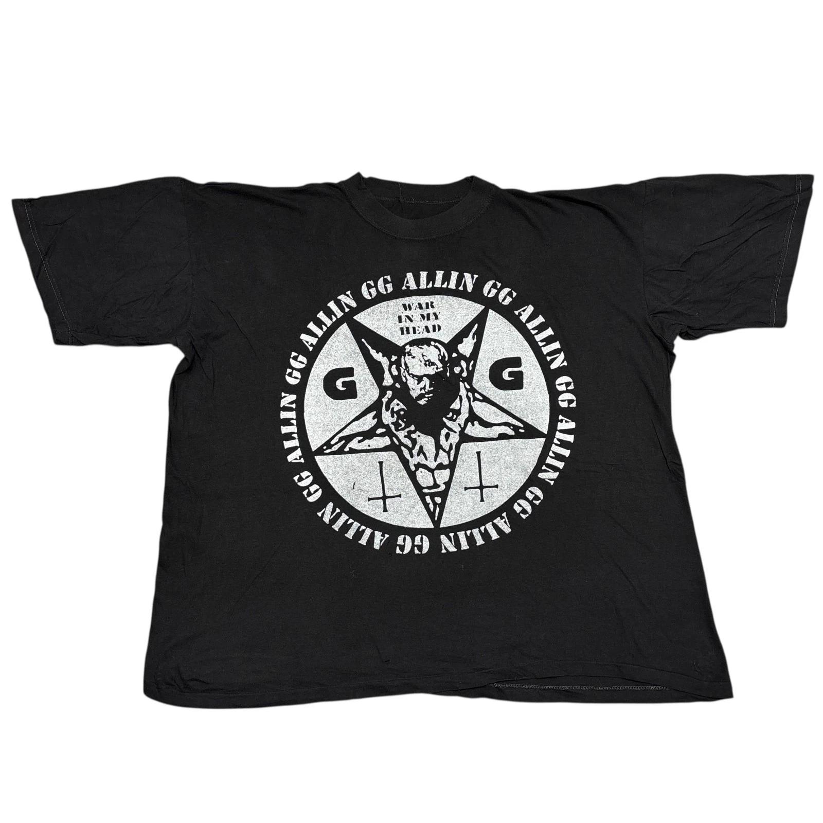 

Vintage GG Allin Shirt XL 90s Single Stitch Tour Concert Punk Rock Band Tee 80s S