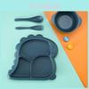 Cartoon Dinosaur Three Compartments Dinner Plate Spoon Fork Bowl Cutlery Set For Kids