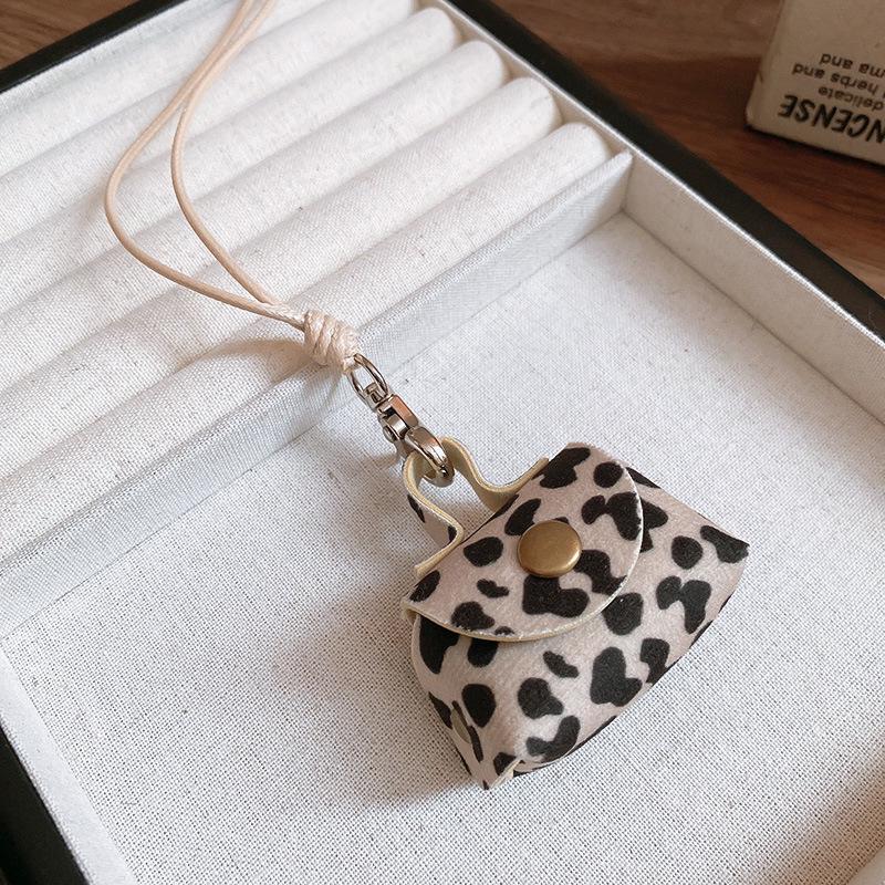 Luxury Korean Style Leather Coin & Earphone Bag Necklace with Clavicle Chain