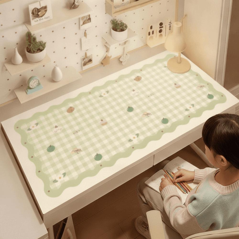 Study Cushion Gingham Cartoon Desk Mat Waterproof Wavy Keyboard Mat Large Thick Table Protector Dormitory