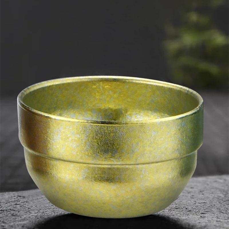Titanium Cup Pure Titanium Tea Cup Stack Cups Outdoor Camping Portable Tea Set Storage for Home Double Anti-scalding Tea Bowl