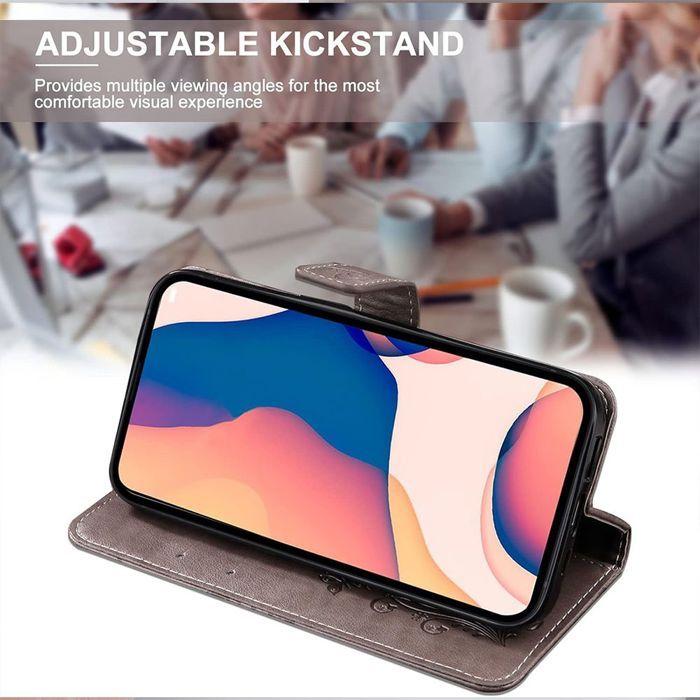 Coque de protection - BOOLING - Samsung Galaxy A56 5G - Cuir Synthétique - Motif Papillon - Marron