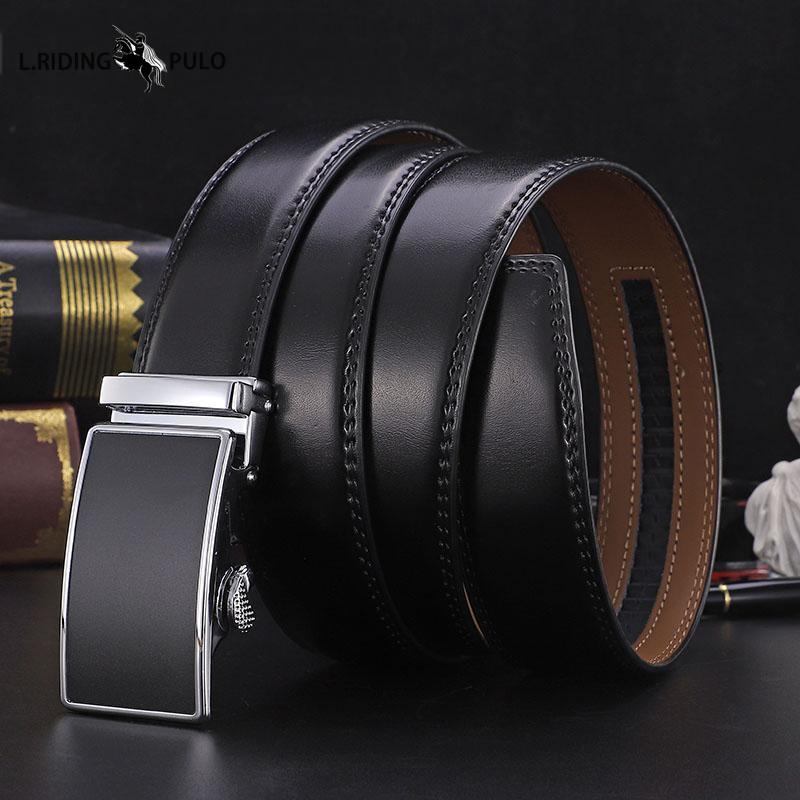 Pánský opasek vysoké kvality Pravá kůže Automatická přezka Hovězí opasek Opasek pro mladé muže