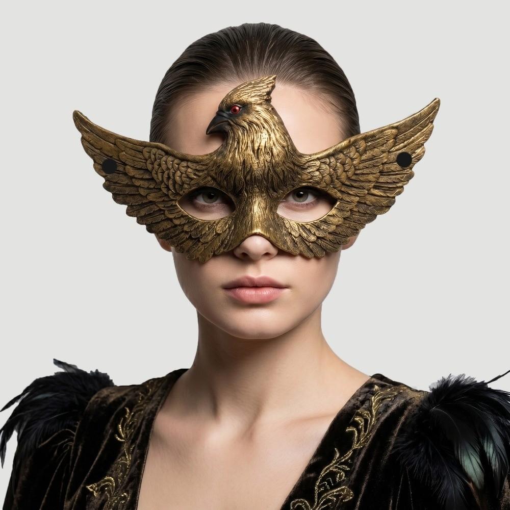 PU Foam Eagle Half Face Masquerade Mask Vintage Spread Wing Eagle Mask Spread Double Wing Eagle