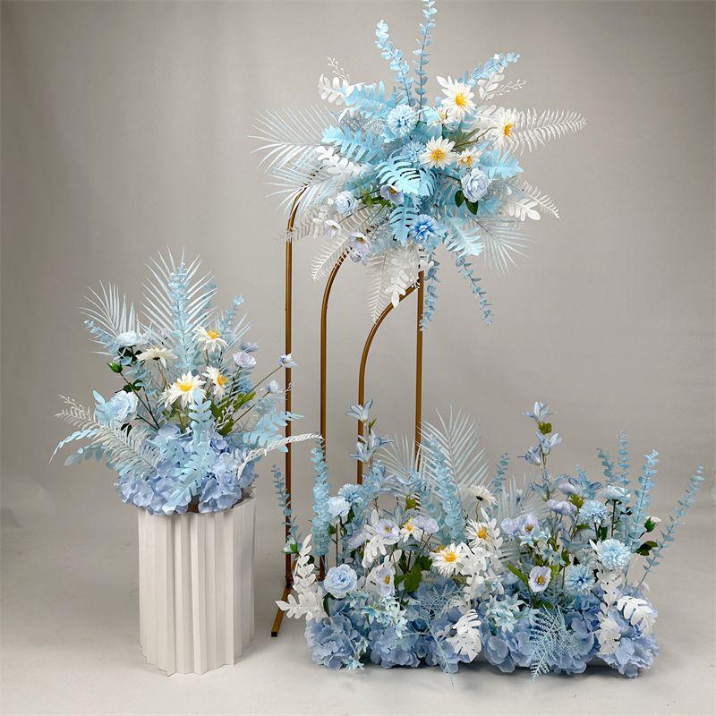 Wedding Floristry: Simulated Flower Scene Arrangement with Seven Optional Colors for T-Stage and Aisle Decoration