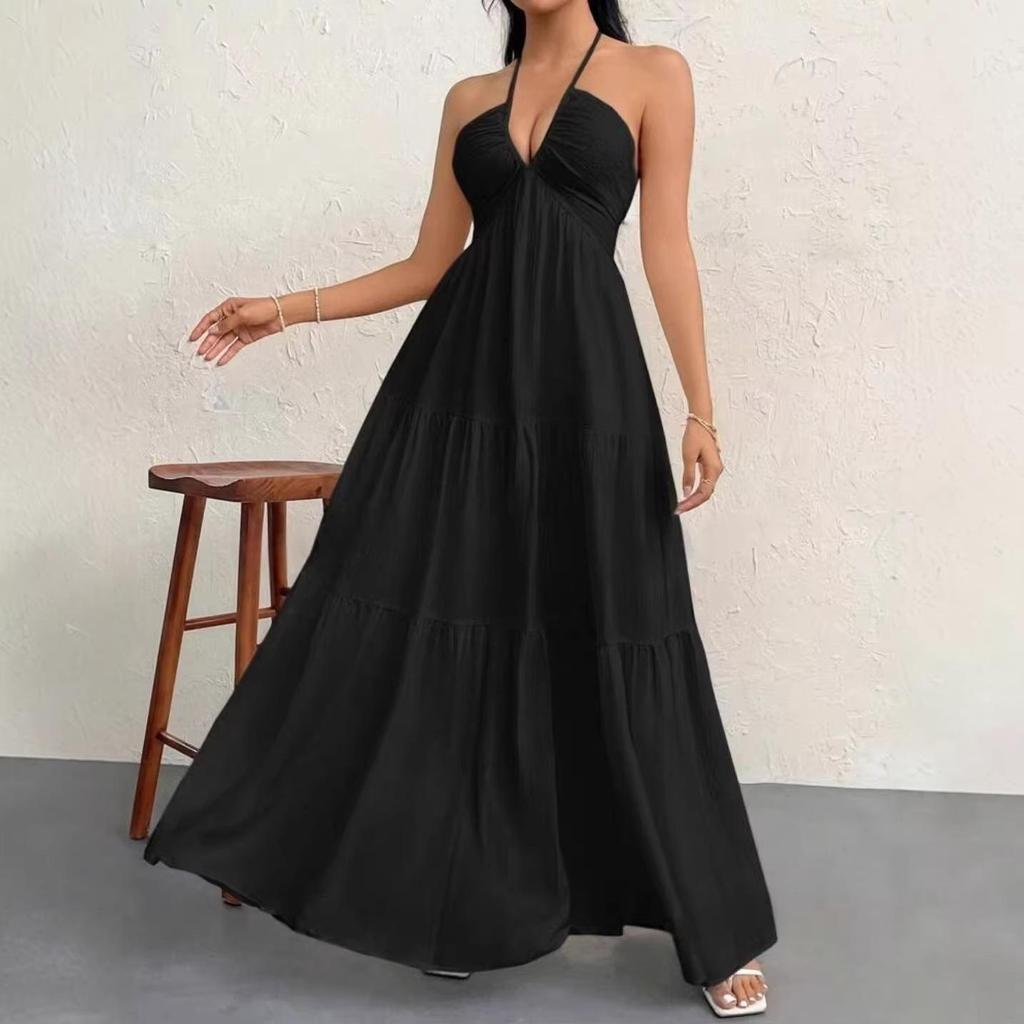 Abito da Sposa e Festa Bohemien Profondo Scollo a V Sulla Spalla con Cintura per Donna