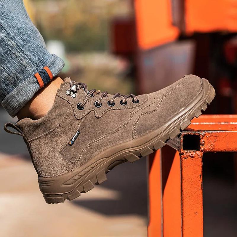 Oulylan Anti Puncture Protection Boot Steel Toe Anti-smash Labor Footwear Outdoor Working Breathable Safety Shoes for Men