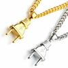 Trendy Gold Silver Color Alloy Punk Popular Simulated Plug Pendant Necklace For Men Jewelry Gift