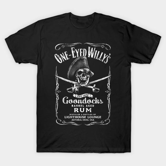 

Men Black Print T-shirt One-Eyed Willy S Rum No-Cut Transfer Paper Print Cotton Tshirt M чёрный