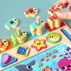 Baby Montessori Educational Wooden Math Toys Children Busy Board Count Shape Colors Match Fishing Puzzle Learning Toys Gifts