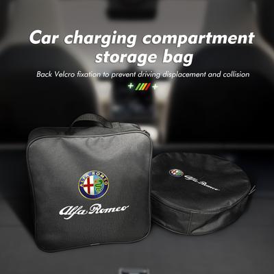Car Charge Cable Storage Box Charging Gun Tools Organizer For 159 Giulietta 156 147 Giulia Mito GT Stelvio Spider