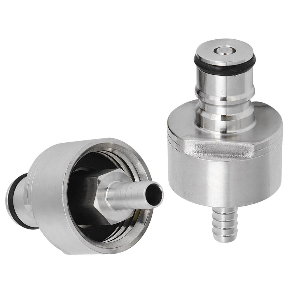 2 Peças Tampa de Carbonatação de Aço Inoxidável com Espigão de 5/16 pol. Tipo Ball Lock Encaixe Garrafas PET de Refrigerante