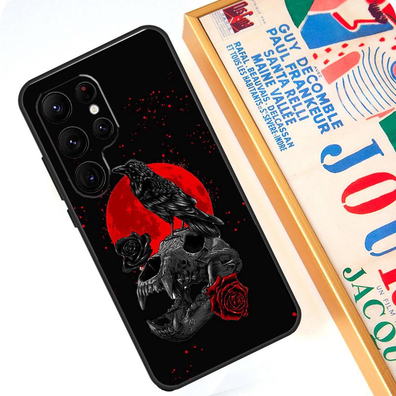 Skull Gothic Creepy Pastel Goth Case For Samsung Galaxy S24 S23 S22 Ultra Note 20 10 Plus S8 S9 S10 S20 FE S21 FE Cover