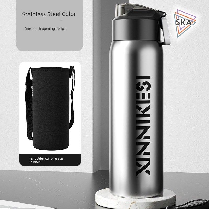 Japanese Large-Capacity Thermos Cup for Students, 316 Stainless Steel Outdoor Sports Water Bottle, Men's Car-Mounted Direct Drinking Cup