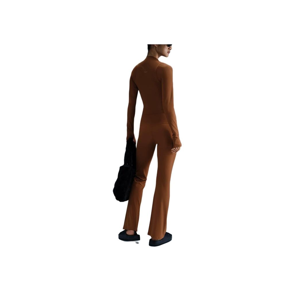 Nike Zenvy Air Series Dri-Fit High Waist Solid Color Casual Sports Pants Women Pants Light-British-Brown Black FV7922-281