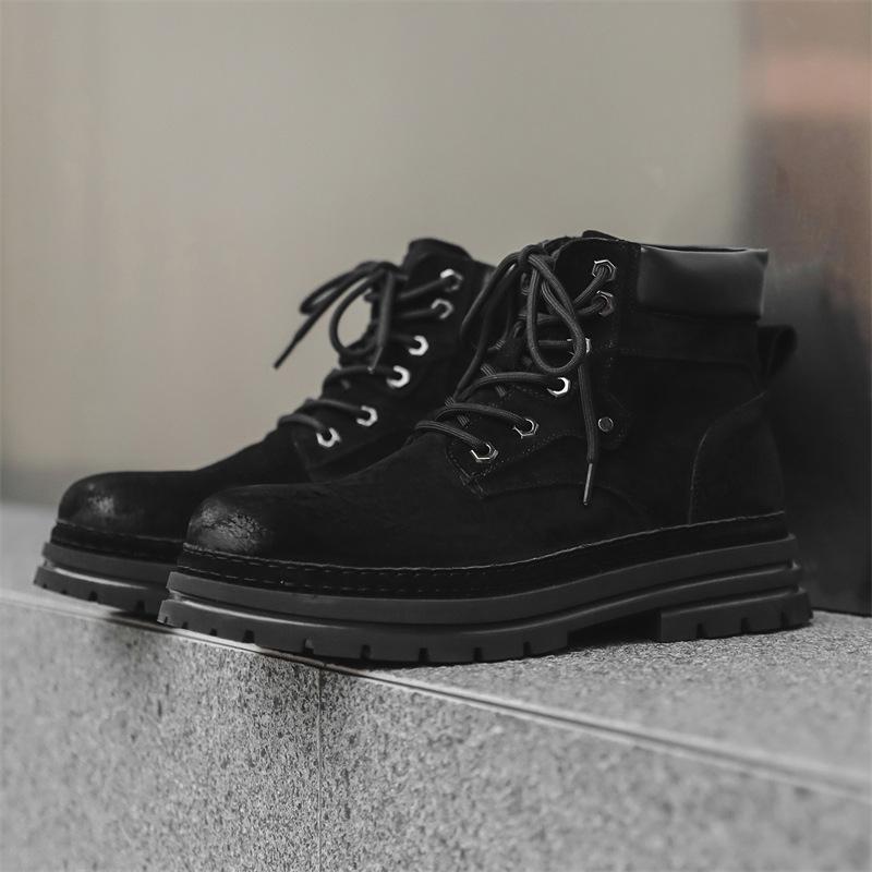 

Ботинки из ревеня Мужские ретро-ботинки Martin Ретро-осенние британские ботинки из ревеня Ботинки-пустынники для инструментов Мужские ботинки 44 чёрный