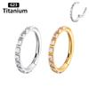ASTM F136 Titanium Earrings High Quality Zircon Hight Segment Nose Rings Open Small Septum Piercing Helix Lobe Body Piercing 16G