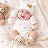 Elastic Baby Hat Gloves Socks Set Warm Infant Mittens Soft Newborn Hat  Unisex