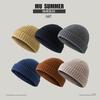 Hat knitted hat women's autumn and winter trendy brand core-spun yarn cold hat men's yuppie melon skin headhat