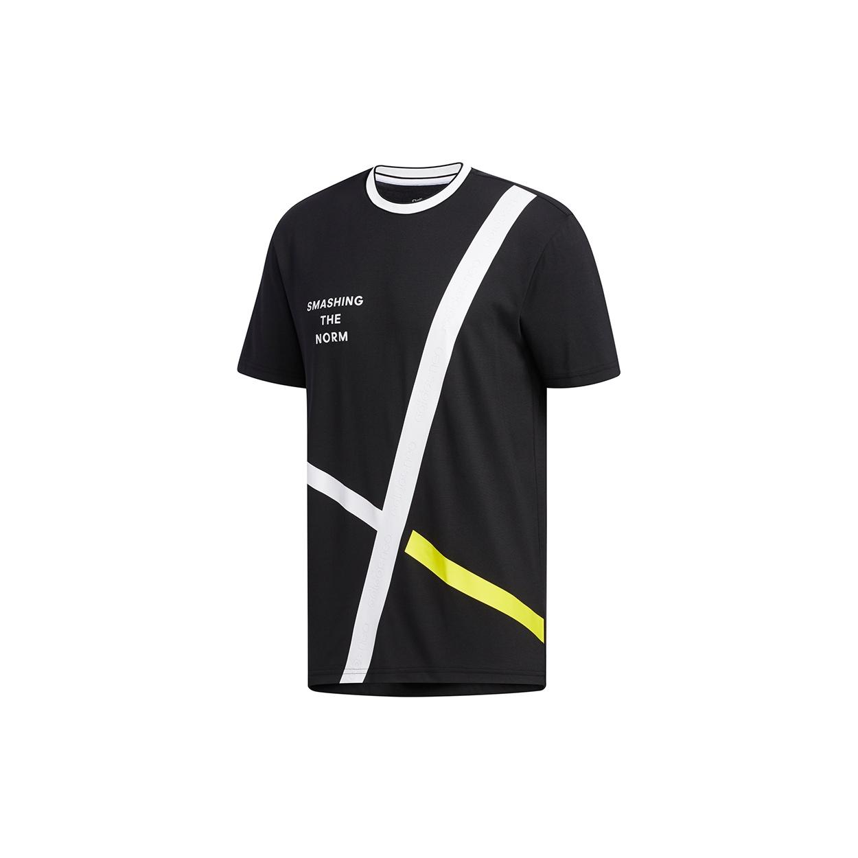 adidas neo M Cs Abs Gr T2 Alphabet Printing Casual Sports Breathable Short Sleeve Black Men s DW8114 L