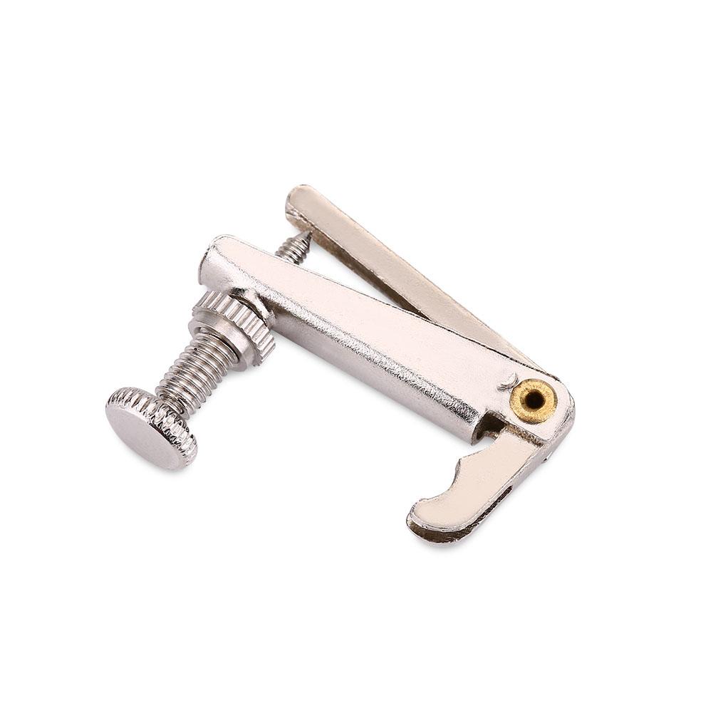 4Pcs Durable Alloy Fine Tuners String Adjusters Replacement Parts for 3 4 4 4 Violin (Silver)