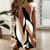 Ladies V Neck Charming Aster Floral Plus Size Summer Short Sleeve Loose Dress