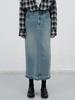 General Idea Washed Denim Long Skirt [Blue] / Wbe3L13508