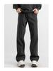 2025 Men's Casual Black Outdoor Sports Pants - Straight, Solid Color, Ideal for Spring & Autumn Activities