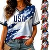 Damen Freizeit USA. Nationalmannschaft bedruckte Fußballfans sollten kurzärmelige Trikot-Oberteile unterstützen