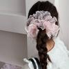 Summer Pleated Scrunchies Lace Dot Hair Ropes Ins Organza Scrunchies  Ponytail Holder