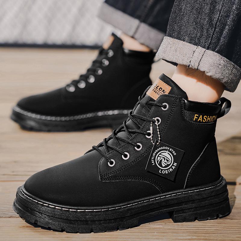 2026 Summer Men's Plus Size Martin Boots - British Style Trendy Leather High-Top Work Boots