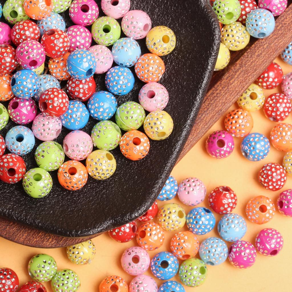 500 جرام حوالي 2500 قطعة قلادة سوار DIY Babysbreath أكريليك موضة 8 مم لامعة مجوهرات إكسسوارات خرز فاصل خرز فضفاض