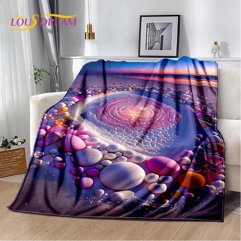 2025 New Style Beauty Colorful Pebble Road Beach Stone Scenery Blanket,Soft Throw Blanket for Home Bedroom Bed Sofa Cover Kids