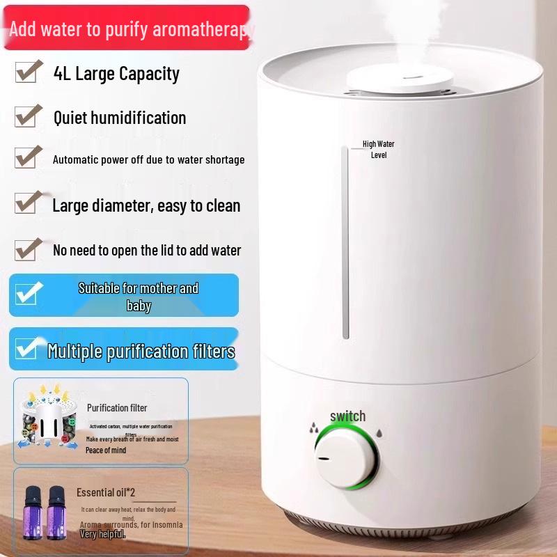 Silent Household Aromatherapy Humidifier for Bedroom, Suitable for Pregnant Women & Babies, Customizable Mist Settings